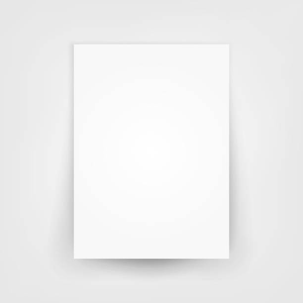 illustrations, cliparts, dessins animés et icônes de blanc blanc 3d papier toile vecteur. illustration de feuille de papier vide avec shadow - blank note card