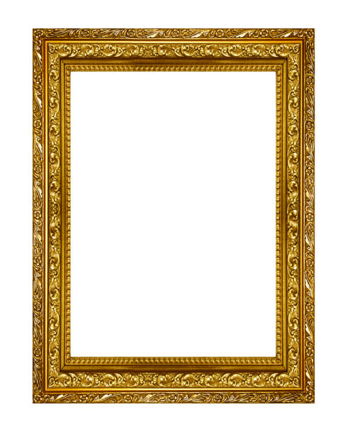 istock gold picture frame. Isolated on white background 667062746