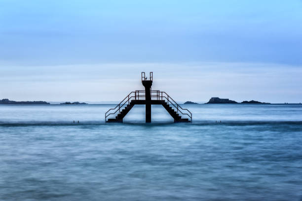 istock Blue natural pool in Saint Malo. 667064278