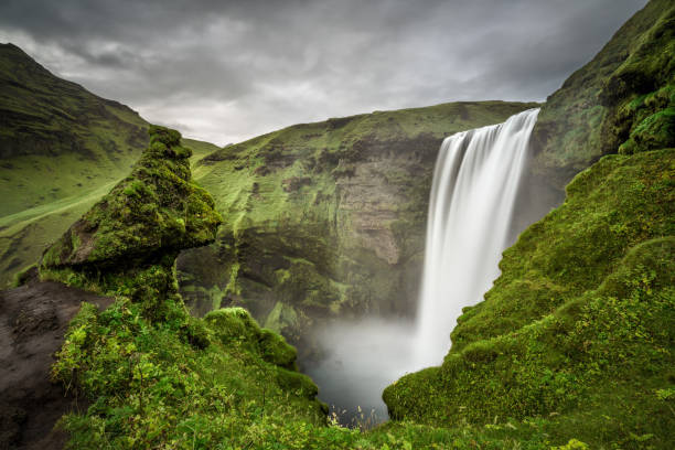 istock Skogafoss waterfall in southern Iceland from above 667074140