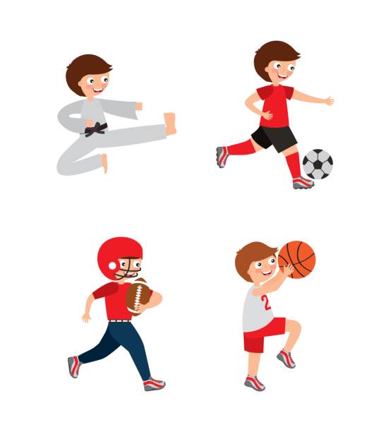 projektowanie dzieci i sportu - basketball little boys male young adult stock illustrations