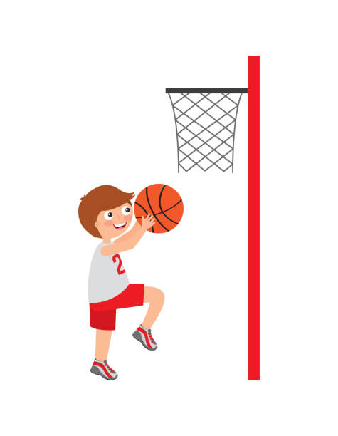 projektowanie dzieci i sportu - basketball little boys male young adult stock illustrations