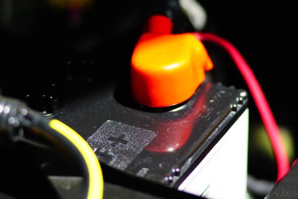 istock Car battery positive terminal lead prong 667091316