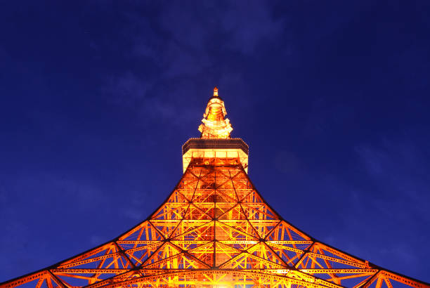 beautiful complementary color on the light of tower and sky