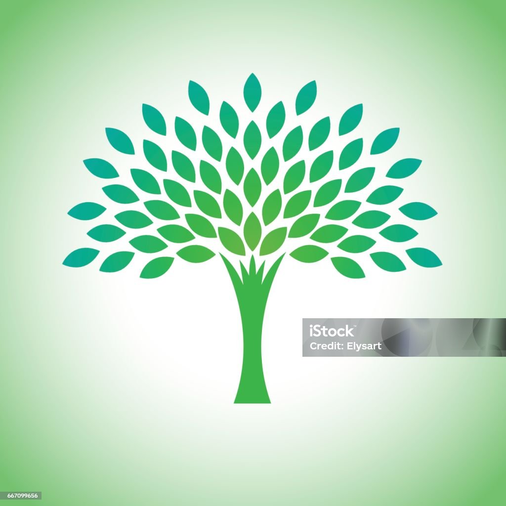 Logo vector stylisé eco arbre. Logo arbre de vecteur pour les concepts de jardinage et de l’environnement. Logo de l’Eco, vecteur - clipart vectoriel de Arbre libre de droits