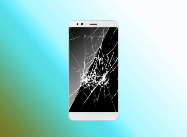 smartphone Smartphone's screen cracked broken digital tablet note pad cracked stock illustrations