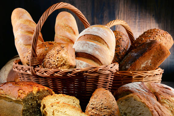 istock Composition with variety of baking products on wooden table 667103074