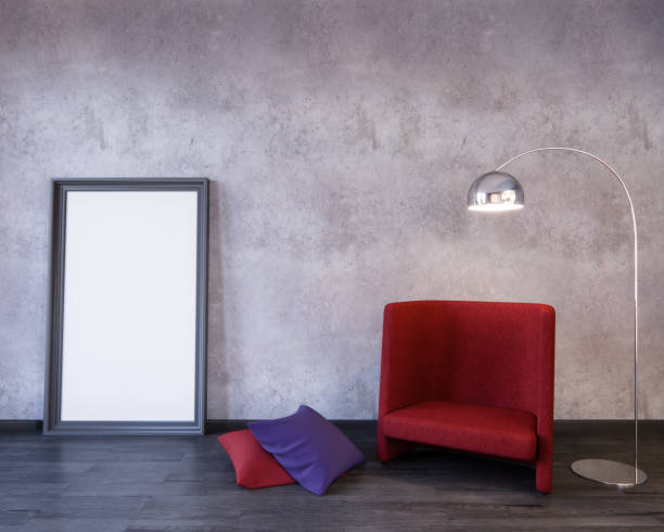istock Mockup Poster in the interior 3D illustration of a modern design 667103252