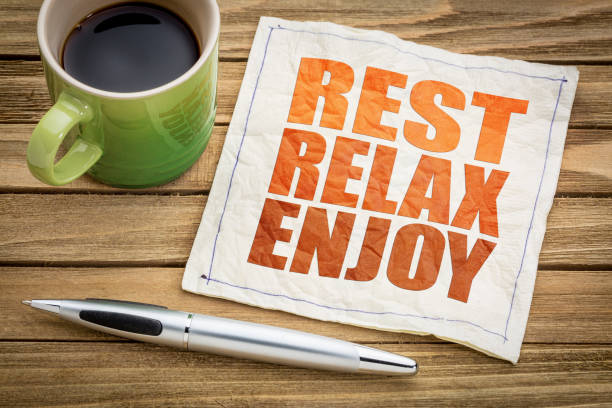 istock rest, relax, enjoy on napkin 667104606