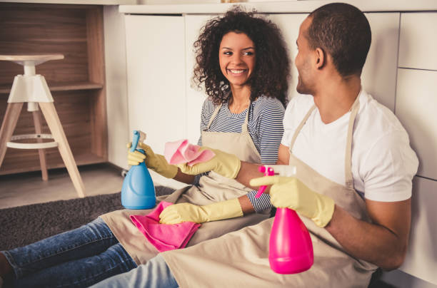 istock Afro American couple cleaning 667107284