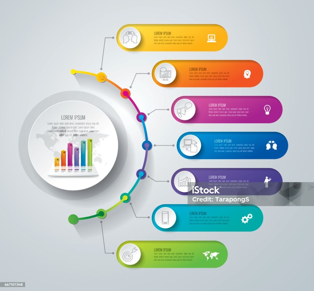 Timeline infographics design vector and business icons. Vector illustration was made in eps 10 with gradients and transparency.
The url of the reference to map is : http://www.lib.utexas.edu/maps/world_maps/time_zones_ref_2011.pdf. Number 7 stock vector