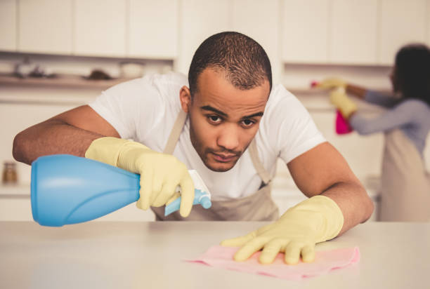 istock Afro American couple cleaning 667110906