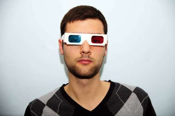 istock Man in sweather with 3d glasses 667110982