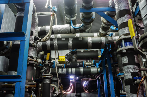 Thermoregulating substation, view from the inside stock photo