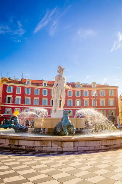 Photo of Fontaine du Soleil on Place Massena in Nice, Cote d'Azur, French