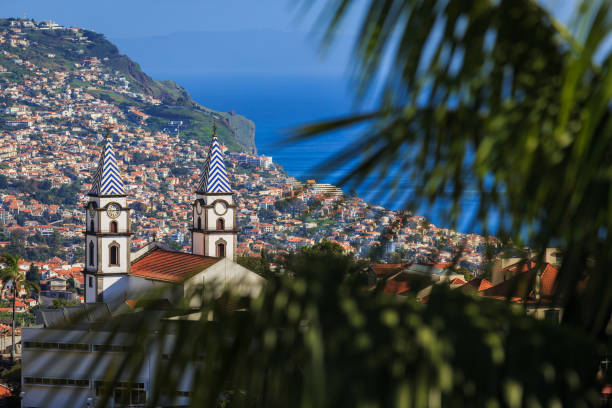 Panoramic view of Funchal, Madeira, Portugal stock photo