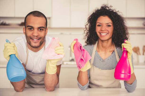 istock Afro American couple cleaning 667119722