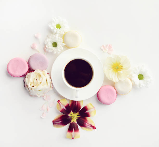 istock Macaroon cake and cup of coffee 667130904