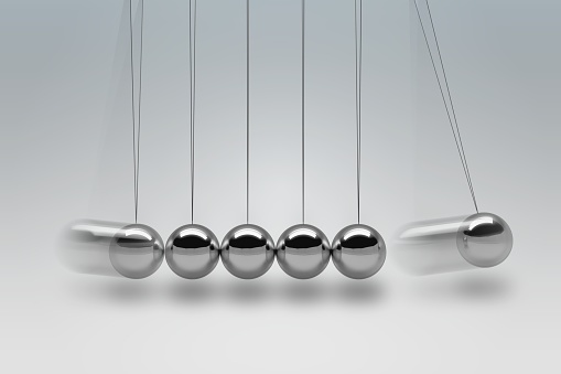 3D rendered illustration of Newton cradle.