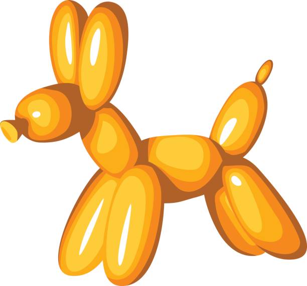 Balloon Dog Inflatable shaped party figure funny playful toy decor vector art illustration