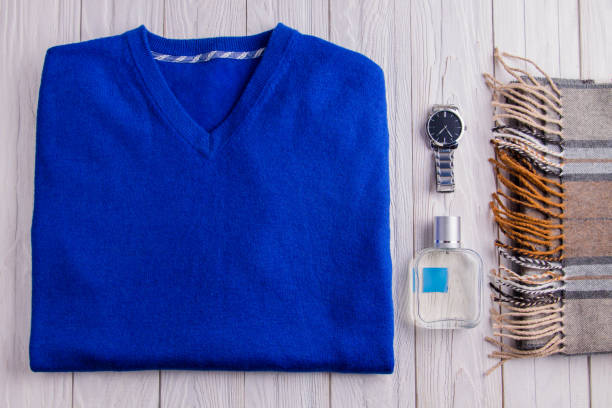 istock Casual male outfit with accessories and perfume 667148306