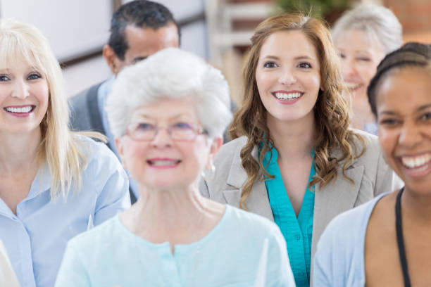 istock Confident diverse businesspeople attend seminar 667150994