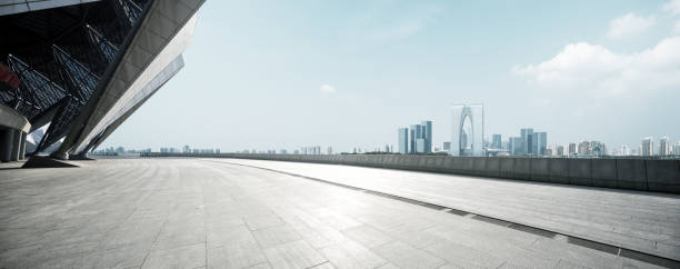 istock empty floor with modern cityscape and skyline 667151062