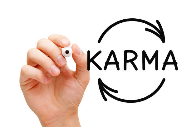Karma Cycle Arrows Concept Hand drawing Karma Cycle concept with black marker on transparent wipe board. kurma stock pictures, royalty-free photos & images