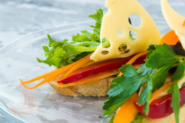istock Bruschetta with vegetables and cheese 667152510