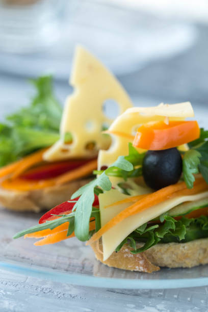 istock Bruschetta with vegetables and cheese 667154844
