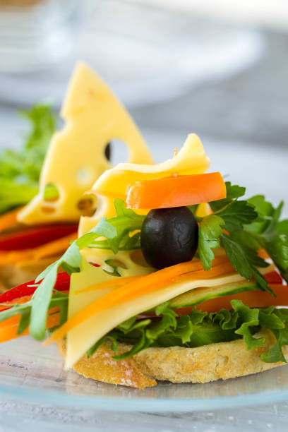 istock Bruschetta with vegetables and cheese 667154884
