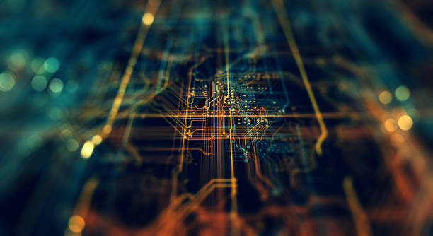 istock Printed circuit board futuristic server 667155802