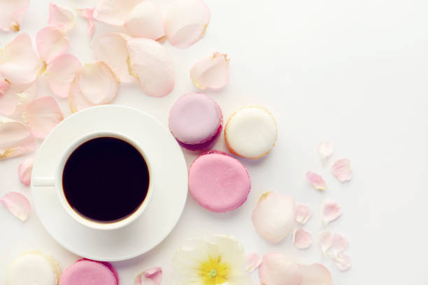 istock Macaroon cake and cup of coffee 667173172