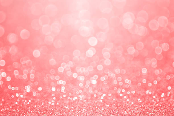 Coral Pink and Peach Glitter Sparkle Background