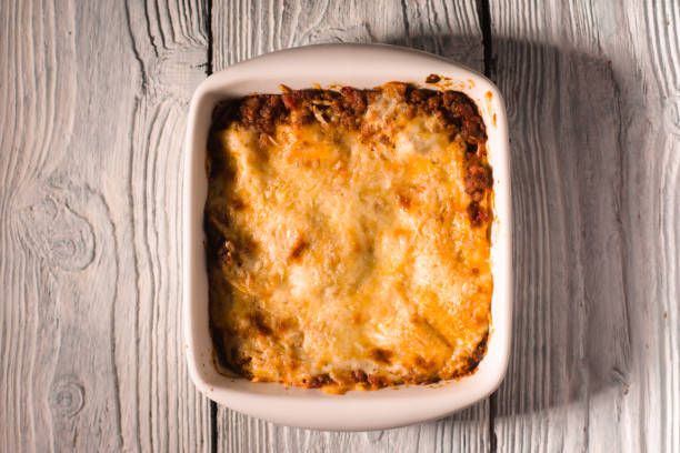 istock Homemade Meat lasagna on wooden table 667176598