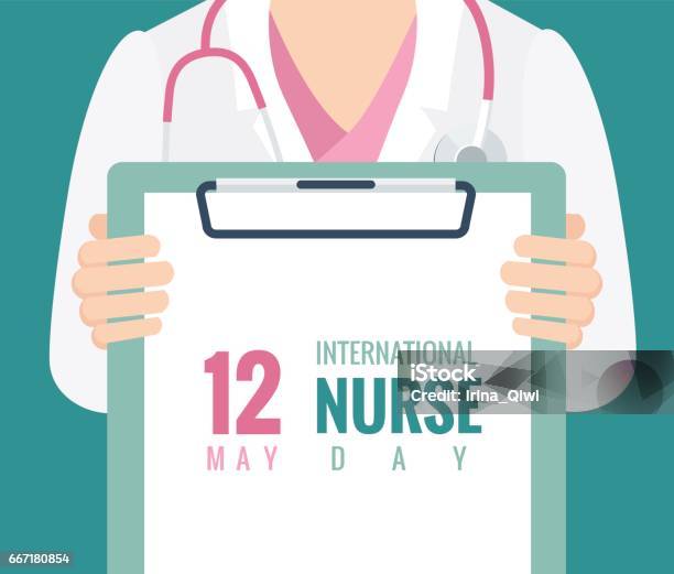 12 May International Nurse Day Background Stock Illustration - Download Image Now - Nurse, Doctor, Day
