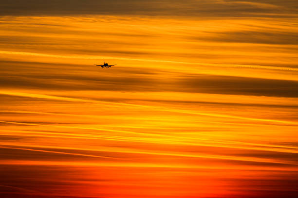 istock Final Approach for Landing at Sunset, Munich Airport, Germany 667184146