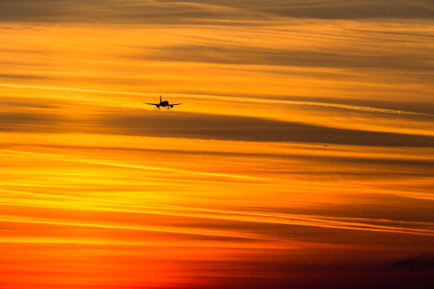 istock Final Approach for Landing at Sunset, Munich Airport, Germany 667184336