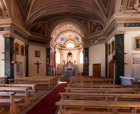 Venice, Italy - October 23, 2018: Interior of Basilica di Santa Maria della Salute or Basilica of Saint Mary of Health