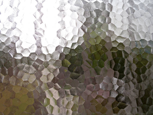 istock Translucent pentagon background with a frosted ice or glass appearance. 667197120