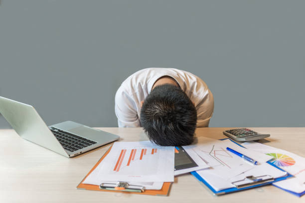istock Too tired and stressed to continue working 667218008