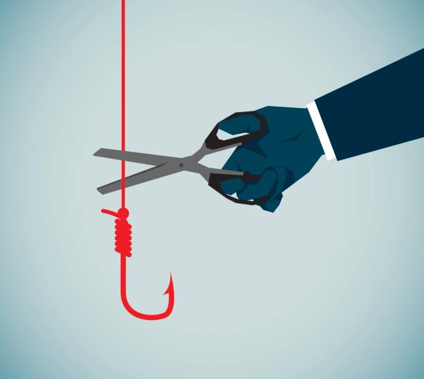 Fishing Illustration and Painting cartoon fishing hook stock illustrations