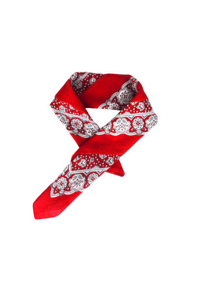istock Red kerchief bandana with a pattern, isolated 667224514