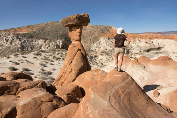istock Woman hiker explores Toadstool Trail Escalante National Monument Arizona 667226648