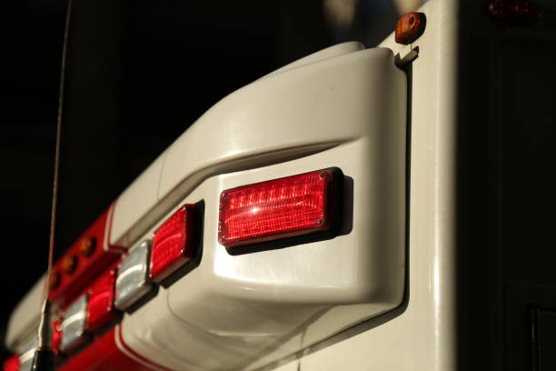istock Ambulance car light closeup 667234274