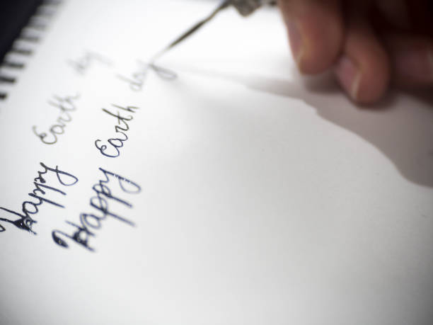 istock Happy earth day calligraphy and lattering 667242220