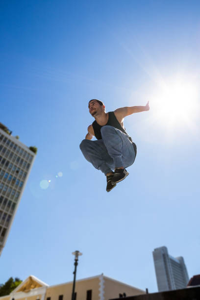istock Man doing parkour in the city 667247894