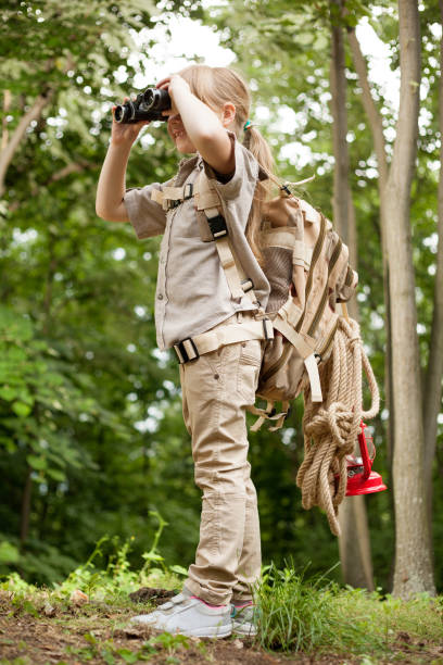 istock young girl explores  nature with binoculars on camping trip 667248562