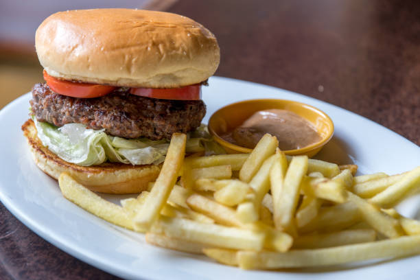 istock Homemade burger with french fried 667252906