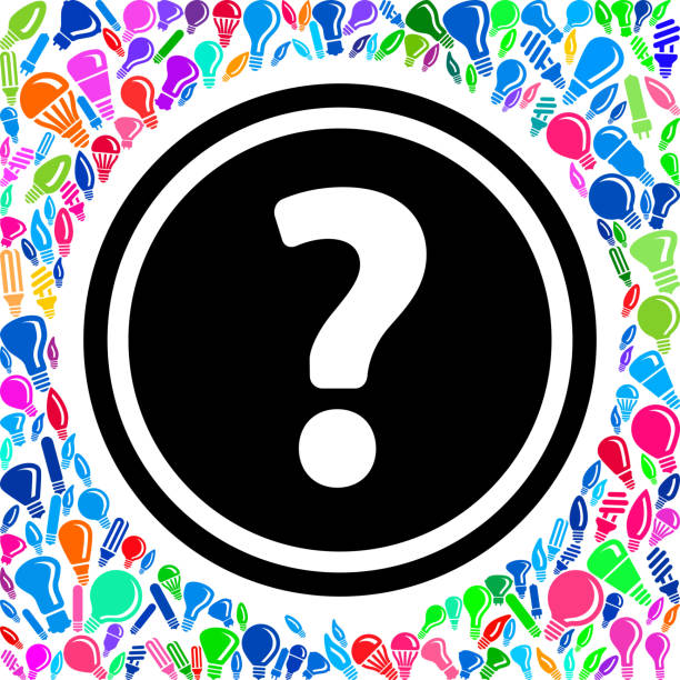 Question Mark Light Bulb Conceptual Vector Background Pattern Question Mark Light Bulb Conceptual Vector Background Patternon colorful background pattern. This conceptual light bulb illustration features the key design elements in black on a colorful light bulb pattern background. The composition is ideal for “big idea” and thought concepts. All design elements are elegantly laid out to form a clean composions. question mark background green stock illustrations